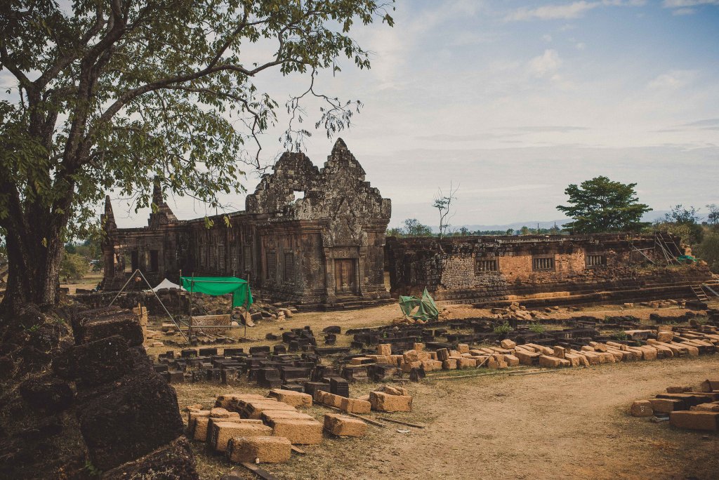 Vestige du site Champasak
